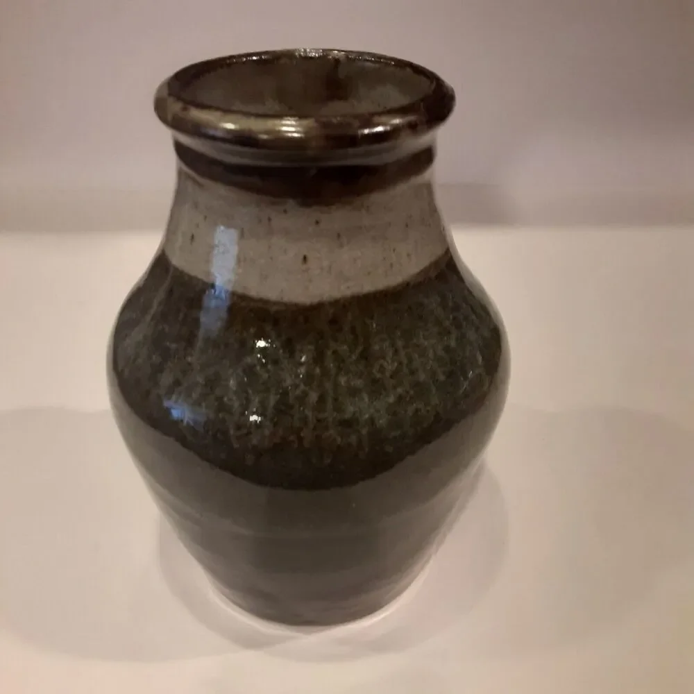 Stoneware Vessel Handmade Pottery Unsigned Masculine